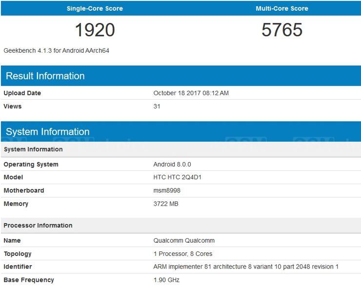 HTC 2Q4D1 w Geekbench HTC 2Q4D1 w Geekbench
