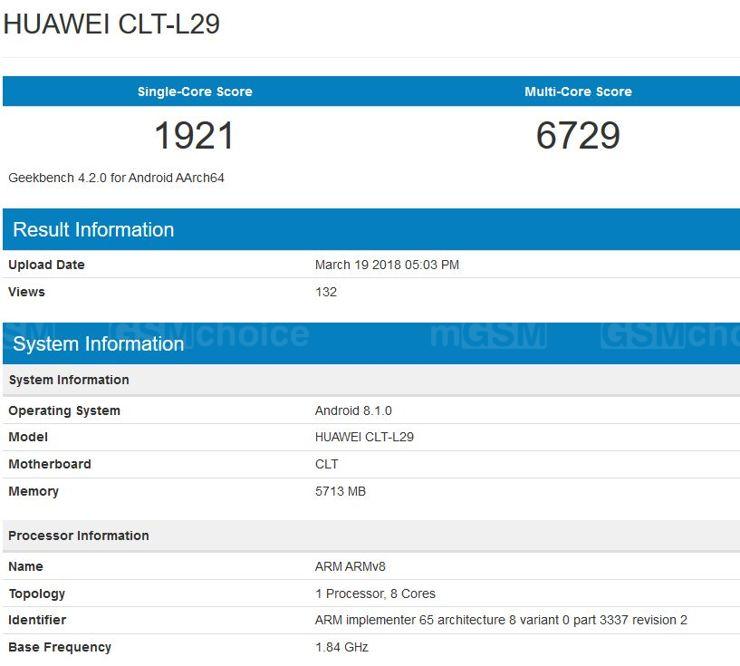 Huawei P20 Pro w Geekbench Huawei P20 Pro w Geekbench