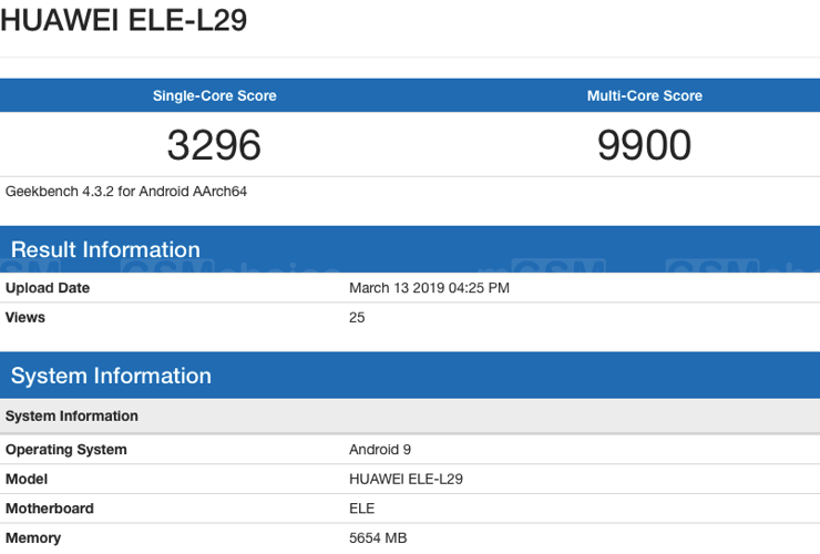 Huawei P30 w Geekbench Huawei P30 w Geekbench