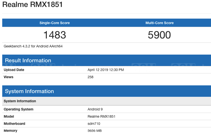 Realme 3 Pro w Geekbench Realme 3 Pro w Geekbench