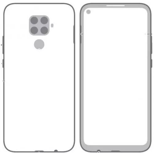 Schemat sylwetki Huawei Mate 30 Lite Schemat sylwetki Huawei Mate 30 Lite