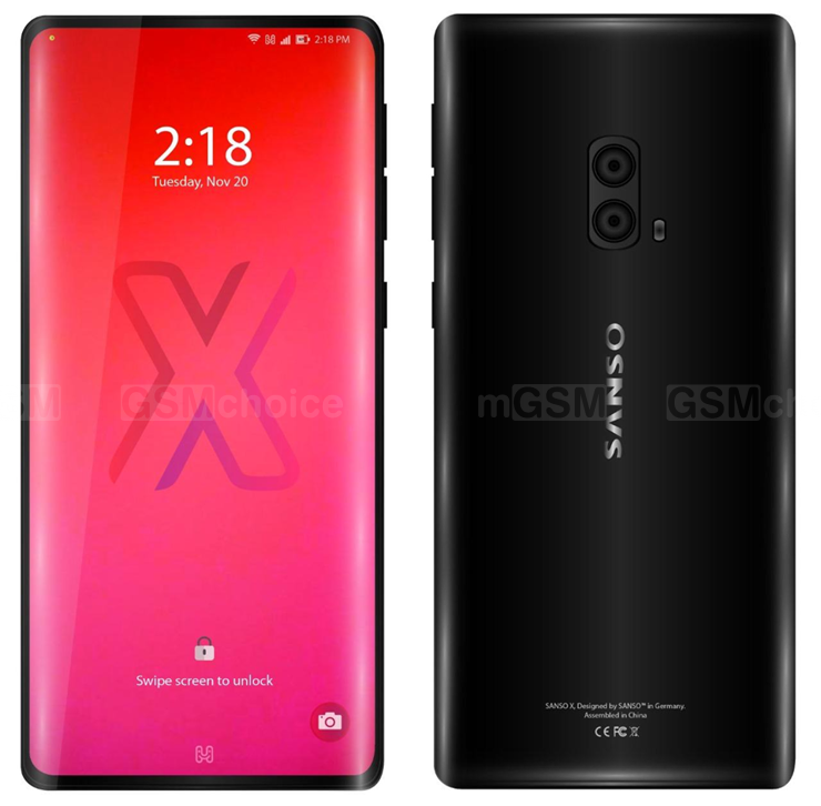 Sanso X na producenckiej grafice. Niestety, tylny aparat nie pasuje do opisu... Sanso X na producenckiej grafice. Niestety, tylny aparat nie pasuje do opisu...