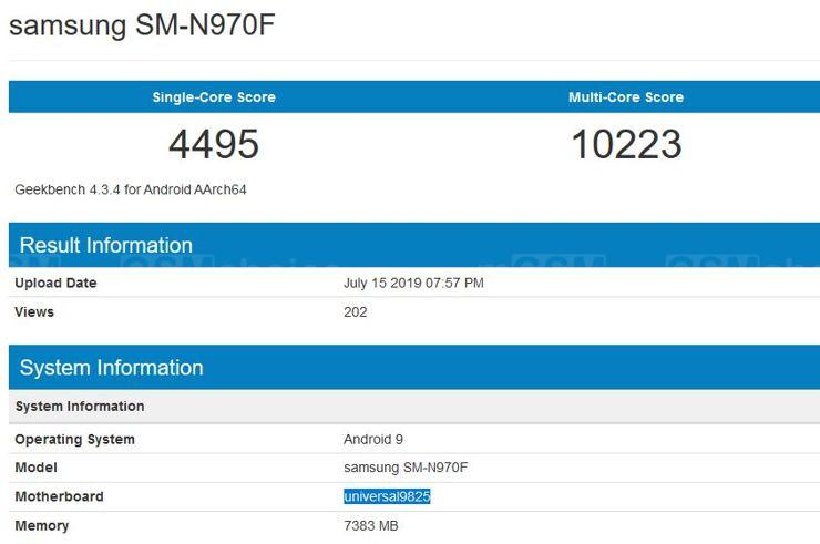 Samsung Galaxy Note10 w Geekbench Samsung Galaxy Note10 w Geekbench
