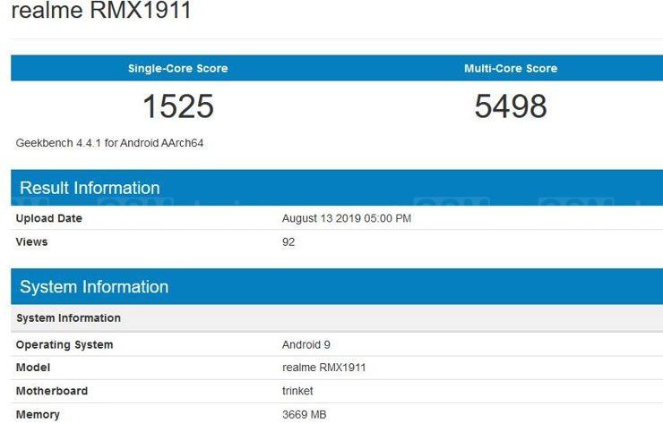 Realme 5 w Geekbench Realme 5 w Geekbench