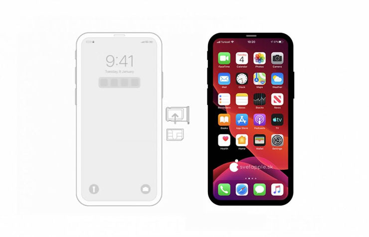 Szkic iPhone i render na jego bazie Szkic iPhone i render na jego bazie