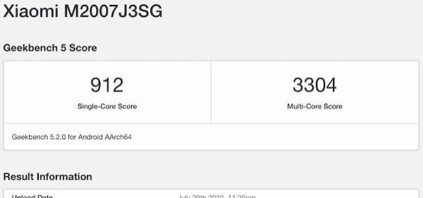 Wyniki Xiaomi M2007J3SG w Geekbench Wyniki Xiaomi M2007J3SG w Geekbench