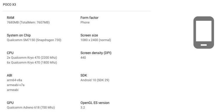 Nowy POCO X3 w Google Play Console Nowy POCO X3 w Google Play Console
