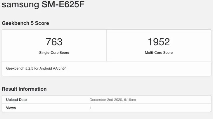 Samsung Galaxy F62 w Geekbench Samsung Galaxy F62 w Geekbench