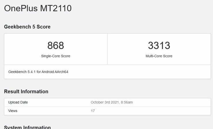 OnePlus 9RT ujawniony przez Geekbench?