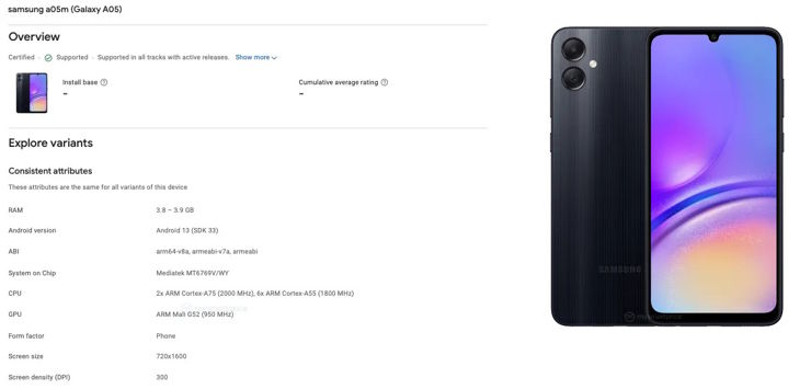 Tak wygląda Samsung Galaxy A05!