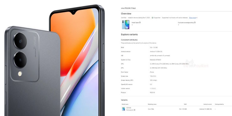 Znajomo wyglądający Vivo Y36s debiutuje w konsoli Google Play