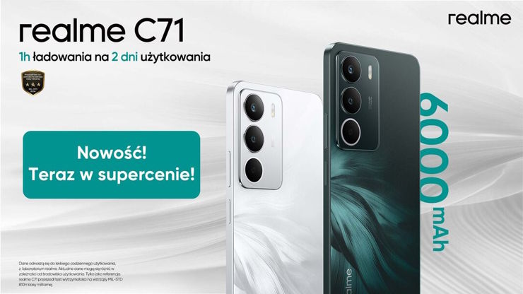 Realme C71 debiutuje w Polsce ze zniżką 100 zł na start