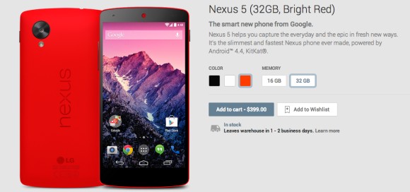 Nexus 5 w czerwieni oficjalnie dostępny