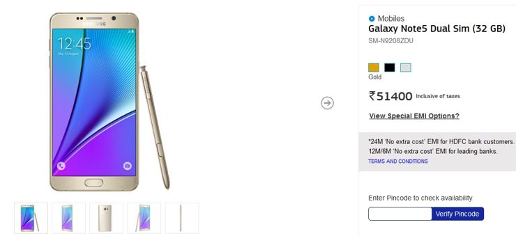 Samsung Galaxy Note 5 DualSIM debiutuje w Indiach