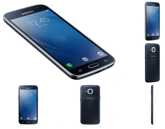 Samsung Galaxy J2 pozuje w czerni
