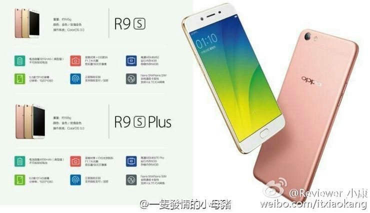Oppo R9S i Oppo R9S Plus zdradzają specyfikację