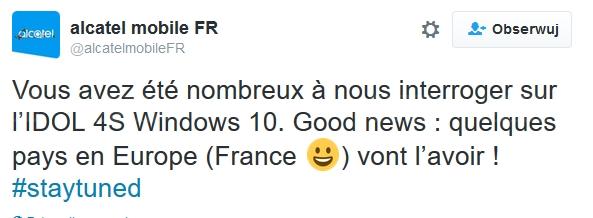 Alcatel Idol 4S z Windows pojawi się w Europie