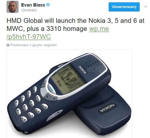 Nokia wskrzesi 3310! Oprócz niej pokaże na MWC jeszcze dwa modele...