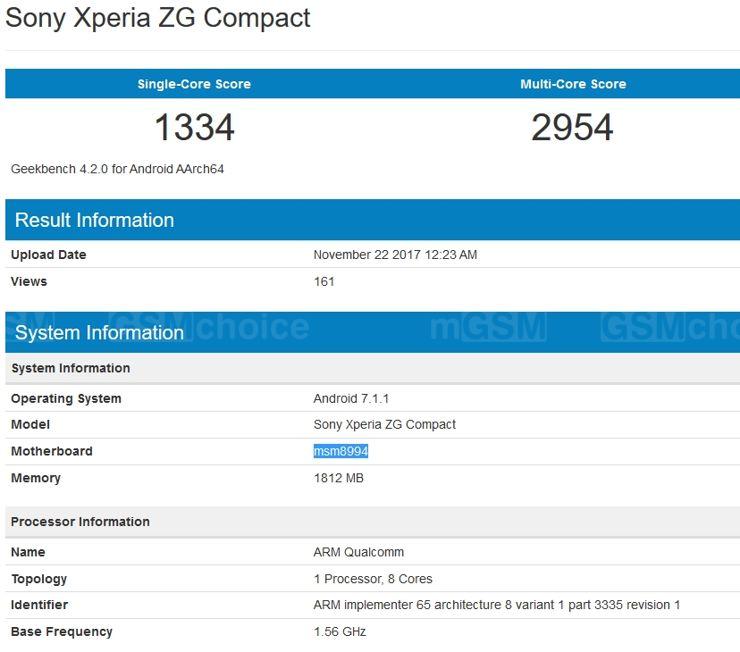 Sony Xperia ZG Compact - tajemnica z Geekbench