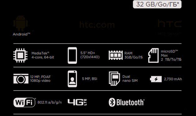 Nadruk na opakowaniu HTC Desire 12 Nadruk na opakowaniu HTC Desire 12