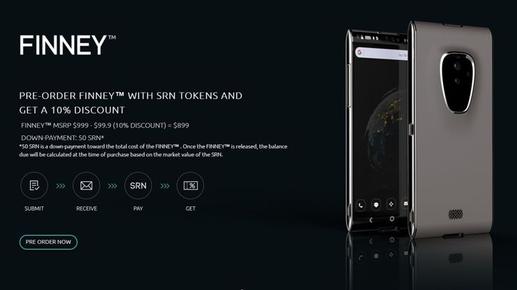 Finney w przedsprzedaży na stronei Sirin Labs 