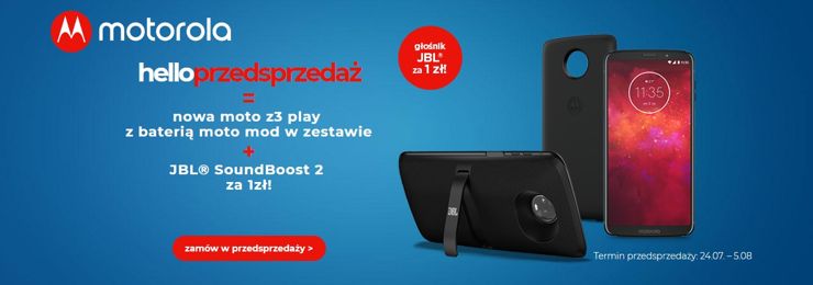Moto Z3 Play w przedsprzedaży z dwoma modami