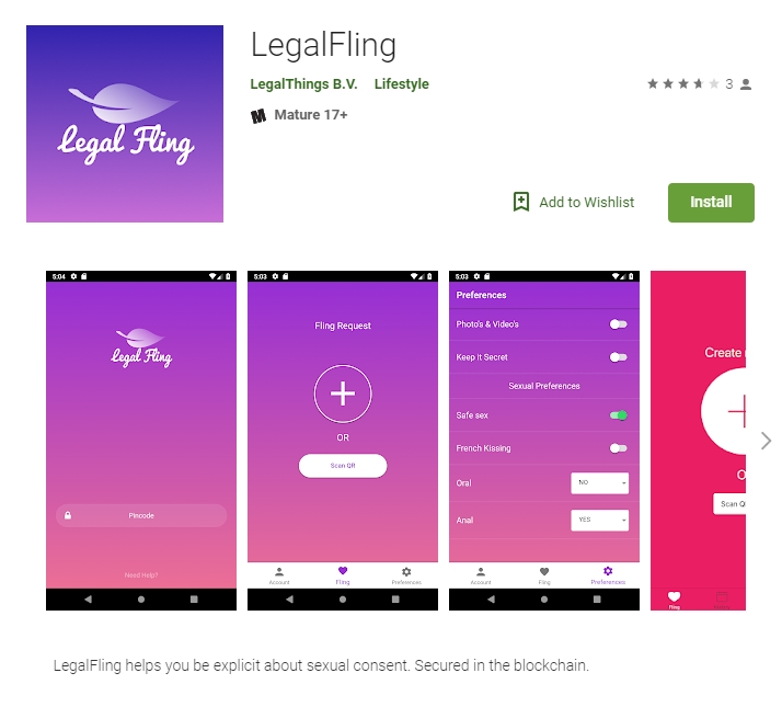 LegalFling w pamięci Google Play