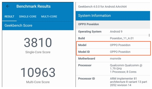Oppo Poseidon w Geekbench