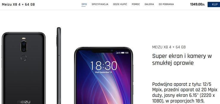 Meizu X8 w sklepie MaxCom Meizu X8 w sklepie MaxCom