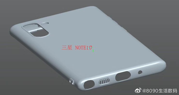 Pokrowiec do Note10 na szkicach CAD