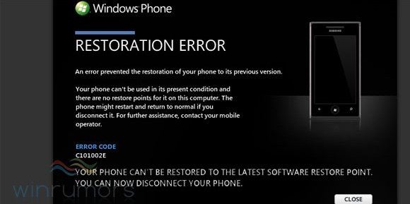 Restoration error