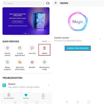 Dostępność aktualizacji można sprawdzić przez HiCare Dostępność aktualizacji można sprawdzić przez HiCare