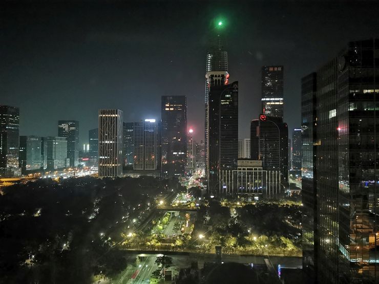 Nocna panorama Shenzehen