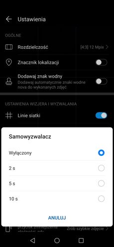 Huawei Nova 5T - interfejs aparatu fotograficznego