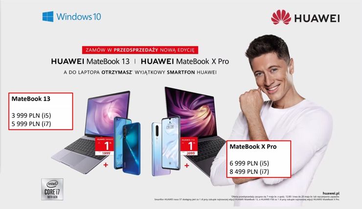 Robert Lewandowski promuje Huawei MateBook X Pro New i Huawei MateBook 13 New