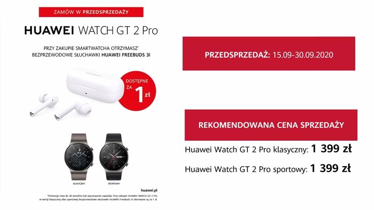 Huawei Watch GT 2 Pro: polskie ceny i promocja
