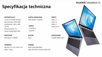Huawei MateBook 14 - specyfikacja i cena
