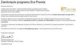 Zamknięcie programu Era Premia