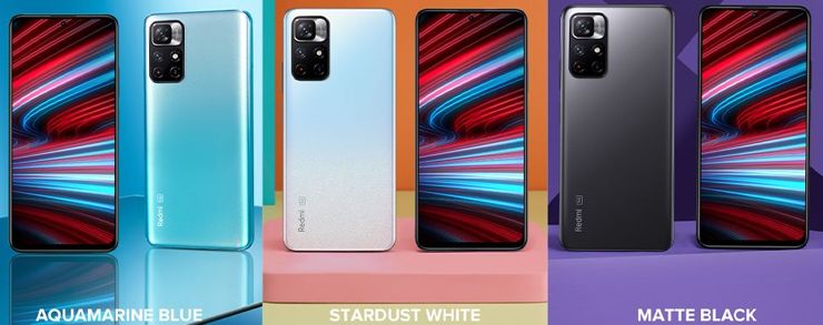 Zestawienie wersji kolorystycznych Note 11T 5G