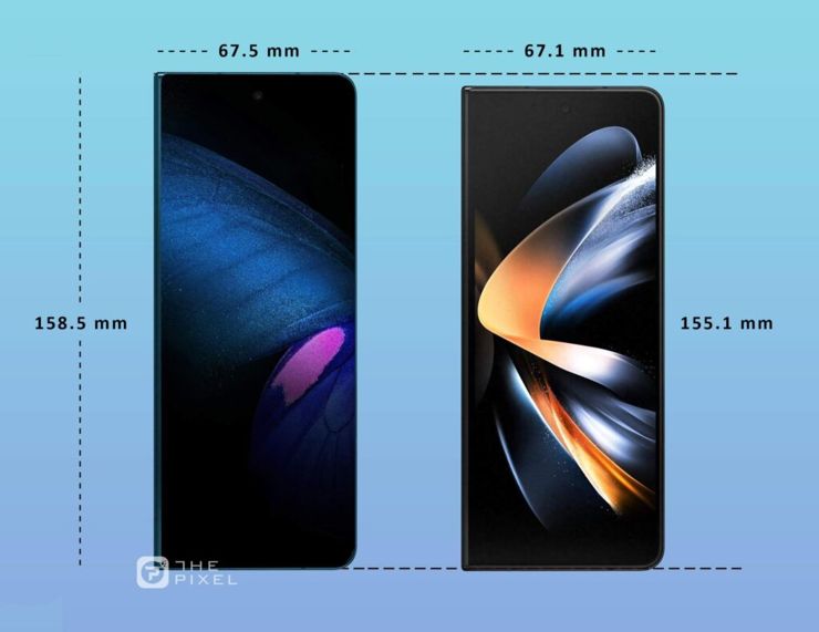 Wymiary Samsung Galaxy Z Fold5 w porównaniu z poprzednikiem