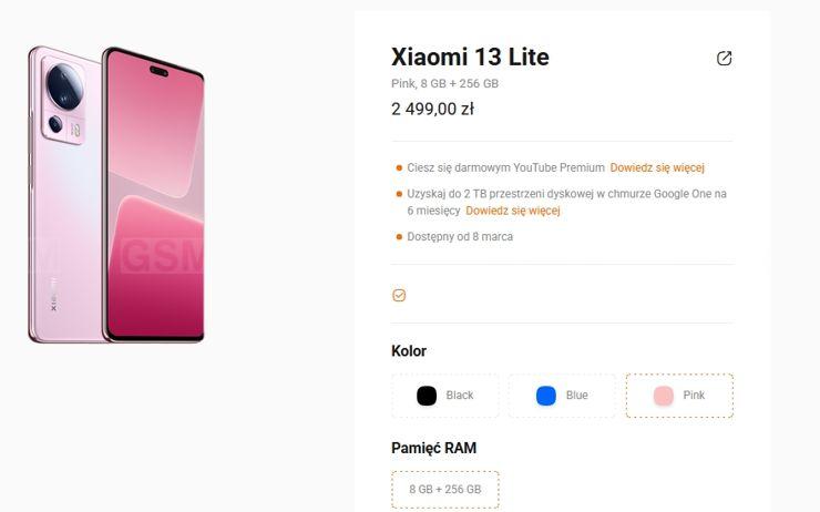 Xiaomi 13 Lite w sklepie Xiaomi 13 Lite w sklepie