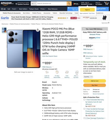 POCO M6 Pro i POCO X6 Pro w arabskim Amazonie