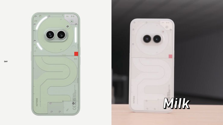Nothing Phone (2a) w zielonym fanowskim wariancie i wersji mlecznobiałej Nothing Phone (2a) w zielonym fanowskim wariancie i wersji mlecznobiałej