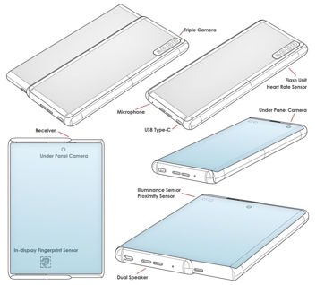 Potrójnie składany i rozwijany smartfon Samsunga na wnioskach patentowych