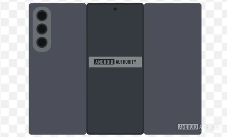 Potrójny składany smartfon Samsunga z tyłu