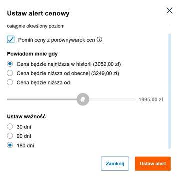 Funkcja Alertów Cenowych