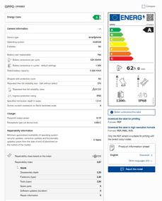 Etykiety EPREL globalnych Oppo Reno16 Etykiety EPREL globalnych Oppo Reno16