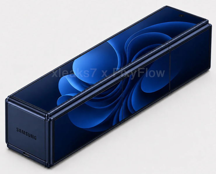 Nieoficjalny render składanego rozwijanego smartfona Samsunga Nieoficjalny render składanego rozwijanego smartfona Samsunga