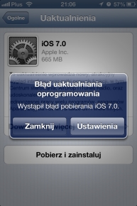 iOS7 - pierwsze błędy