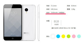 Bateria Meizu M1 przed i po zmianie pojemności